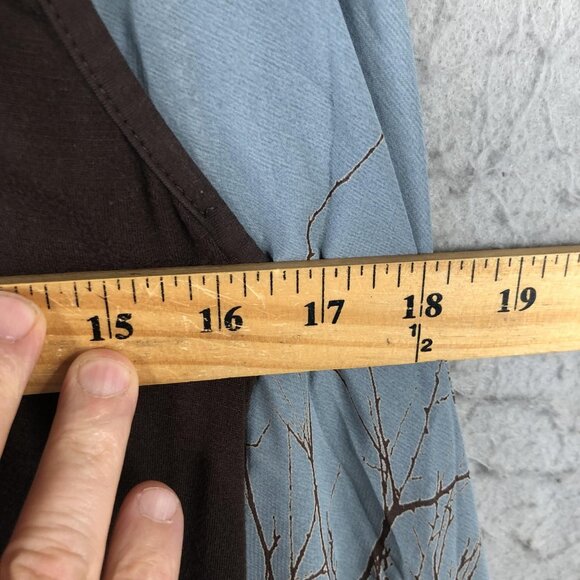 Mesmerize Poncho Top Womens M Tree Branch Print Flowy Layered Dakota Boho Fairy - Picture 3 of 16